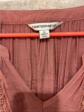 Counterparts Rosewood V-Neck Peasant Blouse